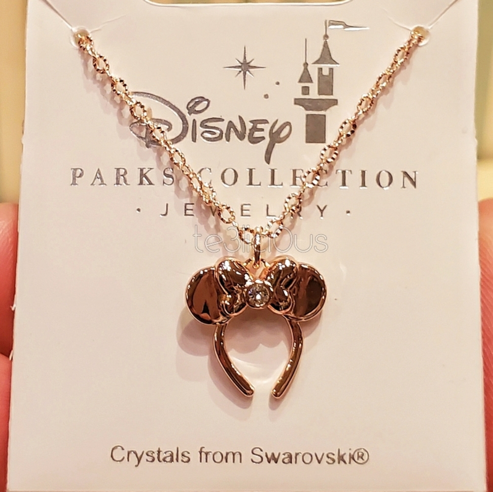 DISNEY SWAROVSKI MINNIE EARS HEADBAND NECKLACE - Picture 2 of 5